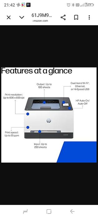 Лазерен принтер HP LaserJet Pro 3202dw | Цветен | Принтер за малък и среден бизнес | Безжичен