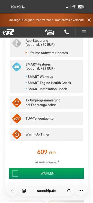 Racechip чиптунинг за Mercedes OM654