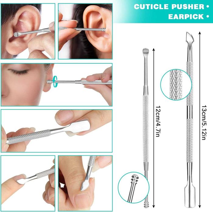 Сет за нокти, грижа за нокти, 10 части, неръждаема стомана