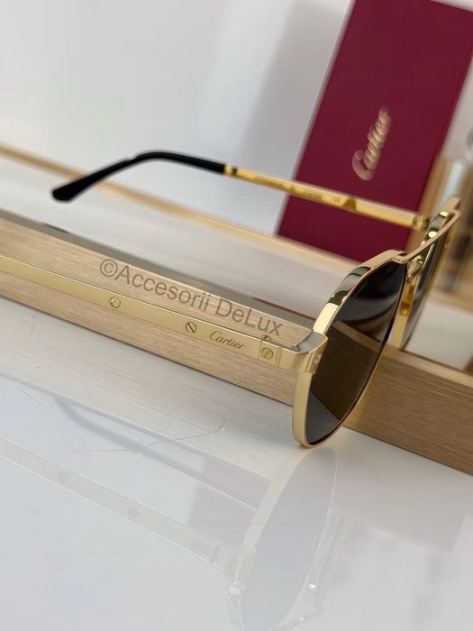Ochelari de Soare Cartier CT0571S Polarised Noi Full Box [Verificare Colet] Gold