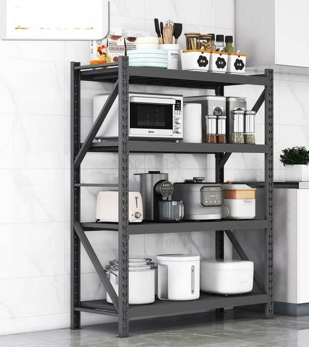 Подвальный металлический стеллаж с прочными регулируемыми полками optm