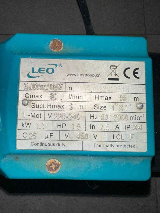 Продаётся насос для воды LEO XJWm/15m