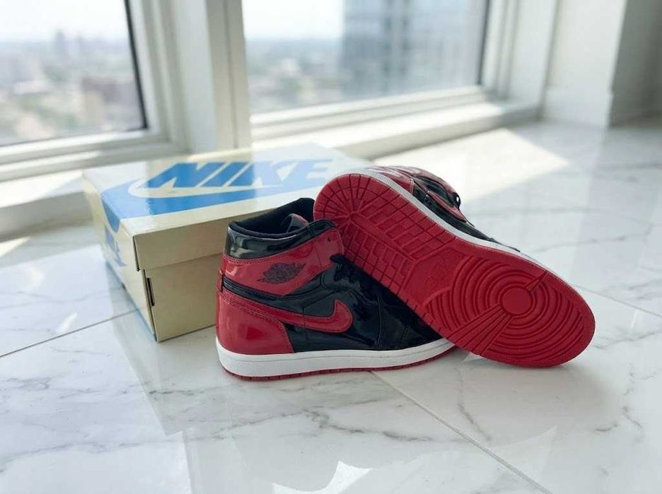 Adidasi Jordan 1 High Patent Bred - OG - Premium - Unisex