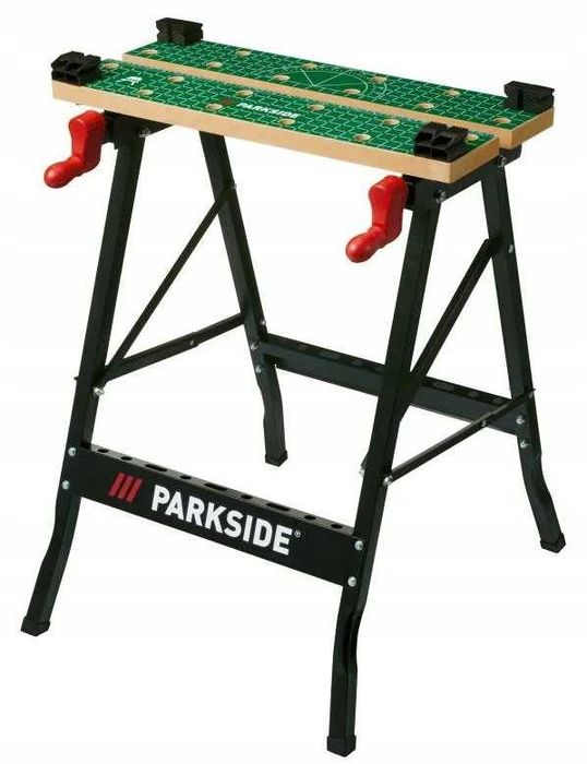 Masa - Banc de lucru pliabila, 150 kg, 605x790x630mm, 4 cleme, ParkSide, culoare negru/verde