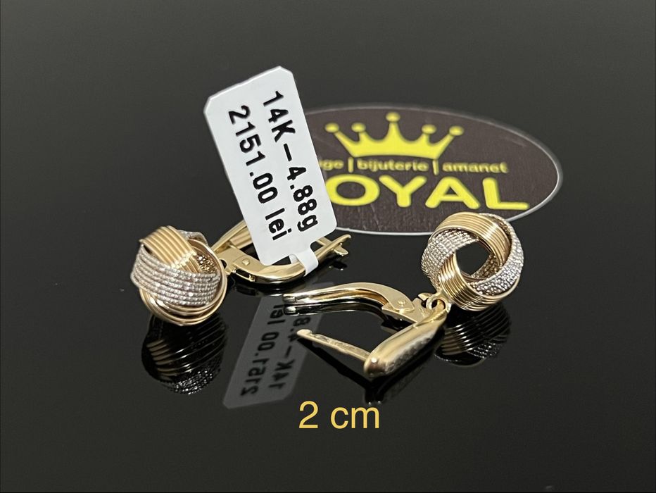 Bijuteria Royal CB : Cercei dama aur 14k 585   4,88 gr