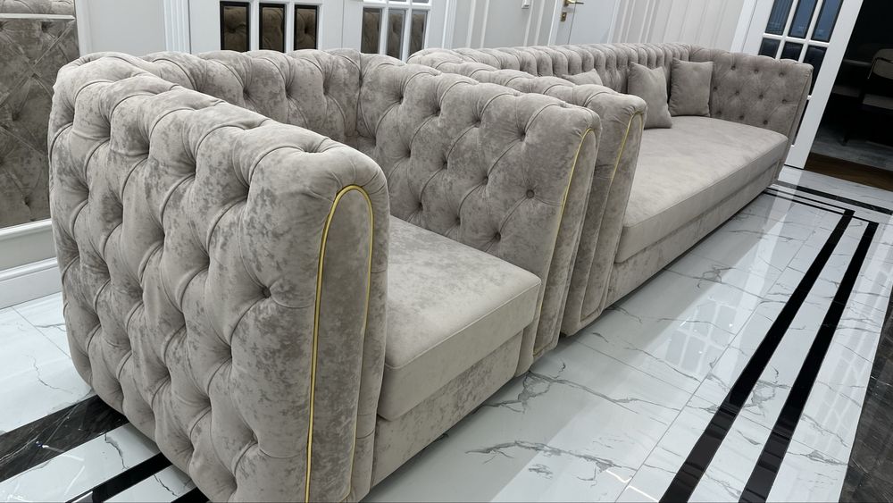 Мягки диван с креслом