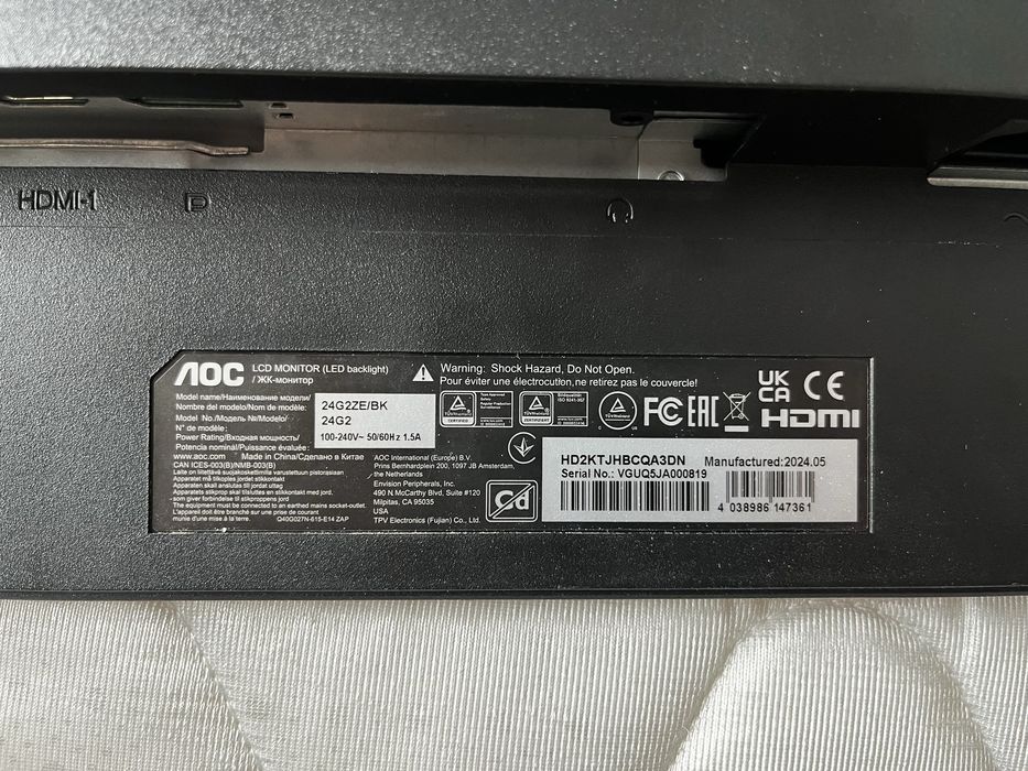 монитор AOC 24G2ZE/BK