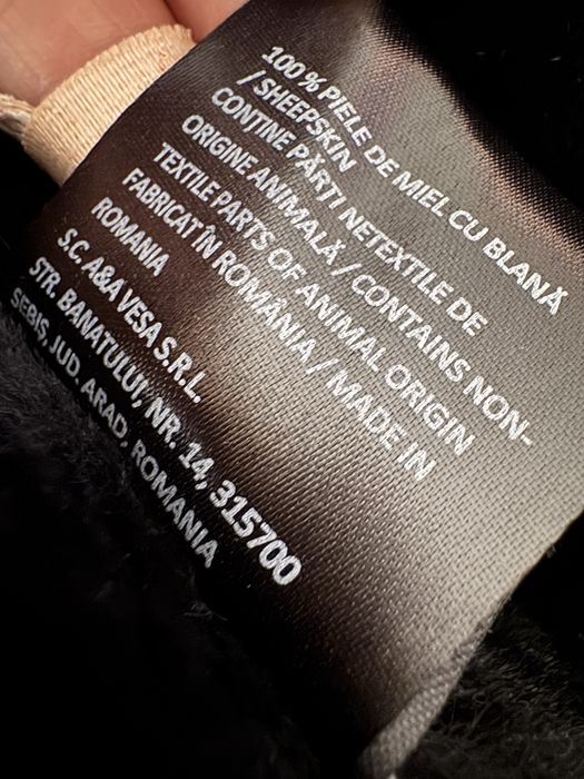 Geaca din piele cu blana de miel 36