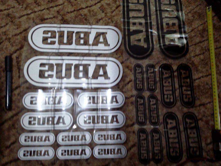 Sticker, decal, ABUS, pentru tuning auto-moto, Black Reflective