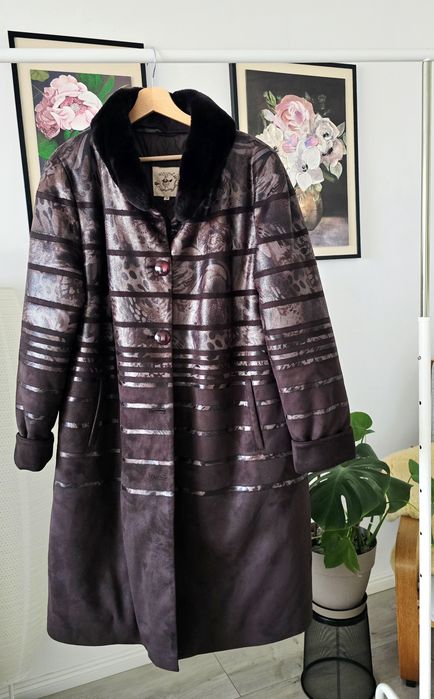 Cojoc de iarnă cu blană naturala - Madame Briolette  XXL