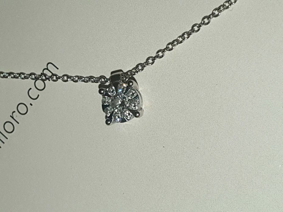 Stroili Oro Колие от бяло злато с диаманти 0,16 карат