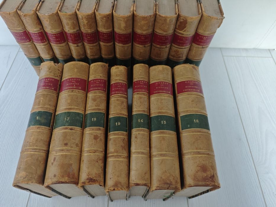 Set Istoria Universala, Cesar Cantu,1867, 18 vol, franceza,RAR