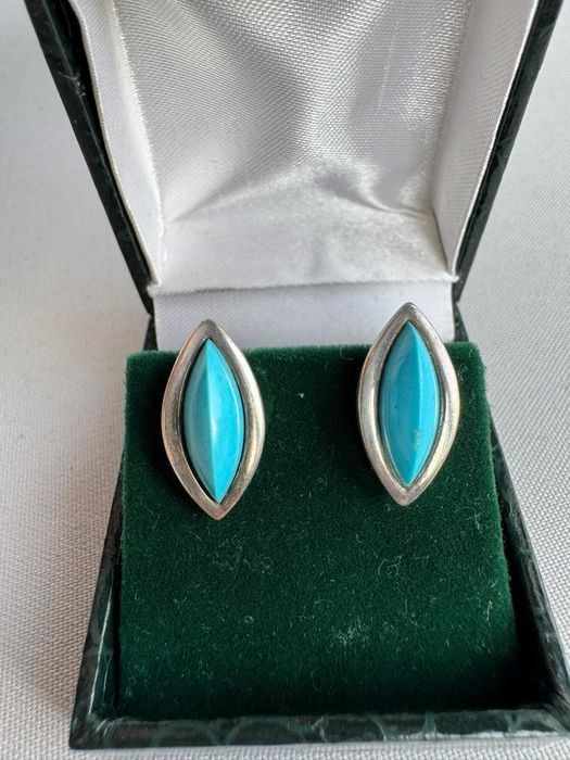 Cercei din argint si turcoaz