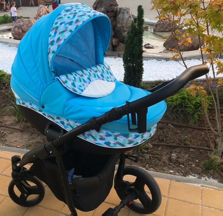 Бебешка количка  Buba 3 в 1  Solo, светло синя