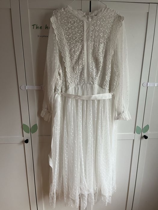 Официална бяла, сватбена рокля, 4ХЛ