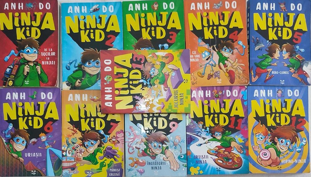 Vand carti pentru copii-Jurnalul unui Pusti (vol1-18),Ninja Kid (Vol 1-12 fara vol  8 si 10),Micutul Nicolas (4 volume) Capitanul Chilot (4 volume)
