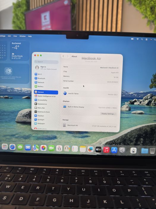 **ATS GSM**Macbook Air M3 2023 16/256Gb/BATERIE100% /Fact+Gar 12 luni