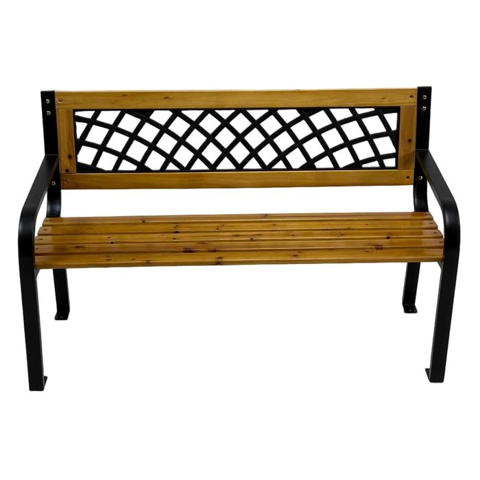 Bancă  de grădină LUNA  din lemn/oțel/PVC - 118x52x73 cm