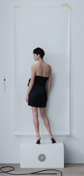 Rochie bicolora cu flori maxi Mango marime L cu eticheta