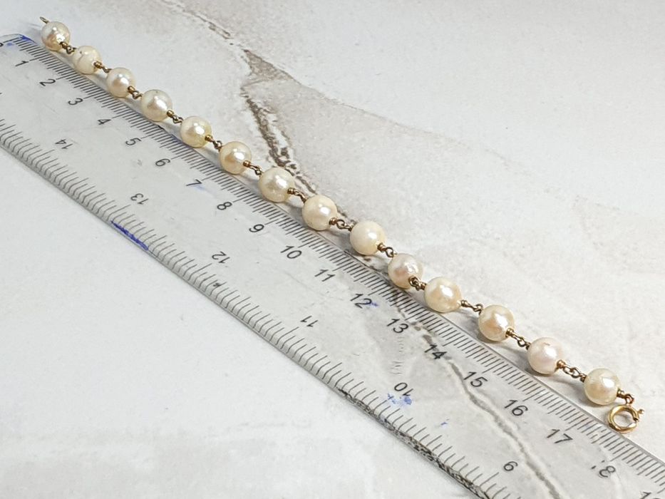 Brățară din aur de 14K cu perle – lungime 17,5 cm – gramaj 7,07 g
