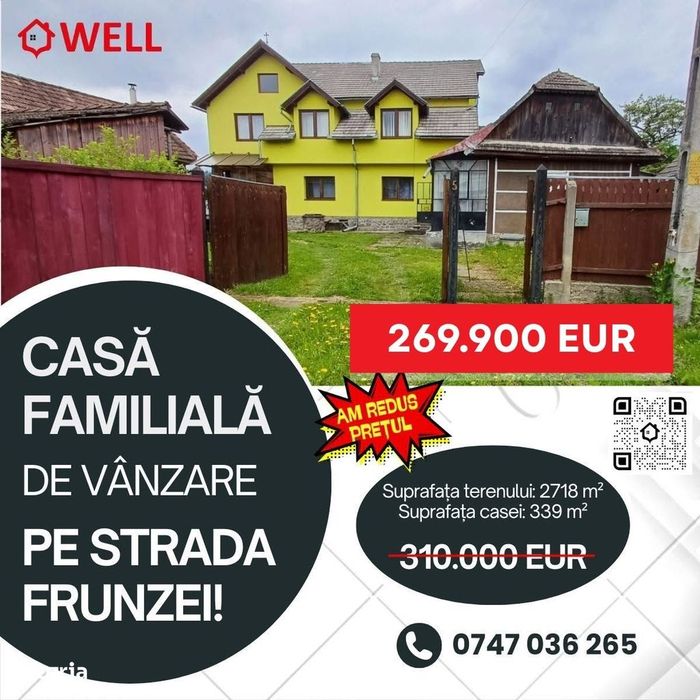 Casă familială de vânzare în orașul Întorsura Buzăului, str Frunzei!