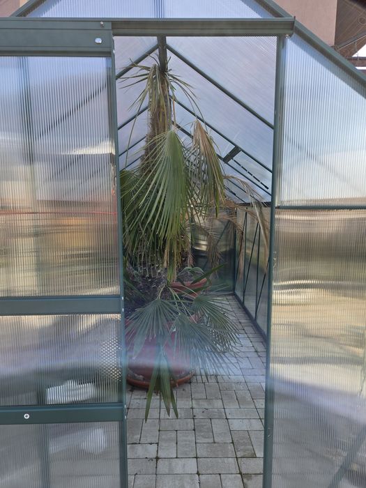 Sera din aluminiu si policarbonat cu ventilatie, 190 x 375cm, Verde