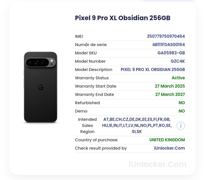 Google Pixel 9 PRO XL /  256 GB / Garantie