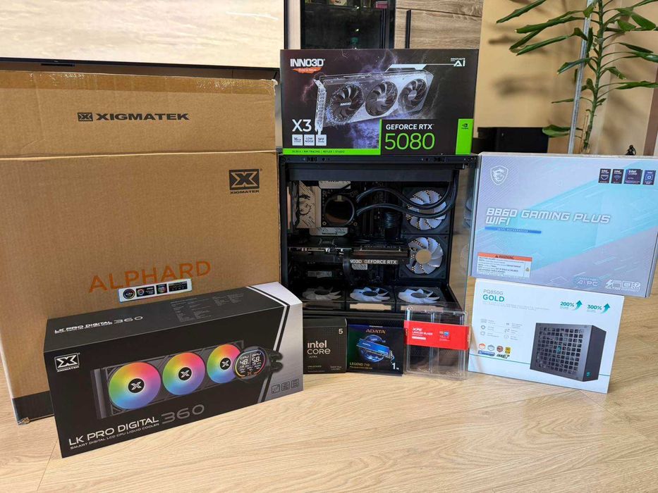 GAMING / WORKSTATION PC – Ultra 5 250KF Plus | RTX 5080 / RTX 5070 TI | 32GB DDR5 CL30 | 1000W GOLD | ГАРАНЦИЯ