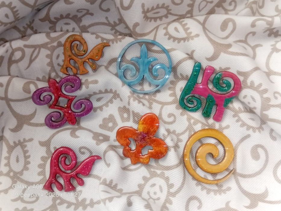 Этно брошь ручная работа