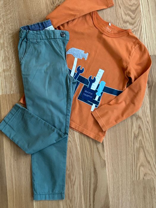 Спортно елегантен панталон  H&M и блуза Name it 5 години