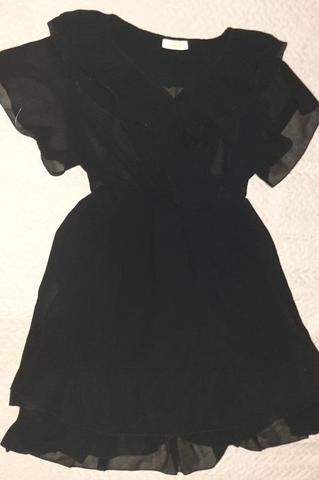 Rochie neagra din voal marimea S ,purtata o data