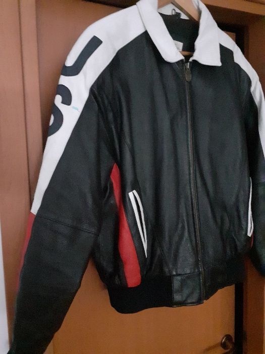 USA Geaca de piele cu steagul Americii