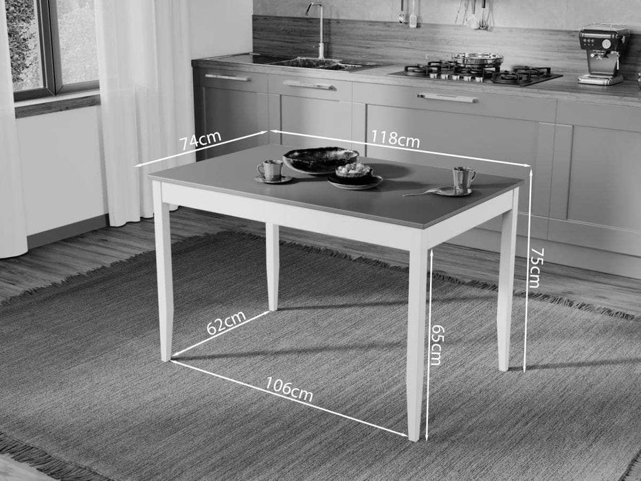 Set Masa Grand Gri + 4 Scaune Grand Gri Deschis