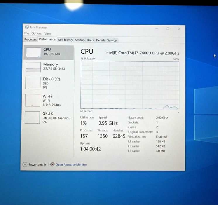 Лаптоп Dell Latitude 7280, Intel Core i7 7600U, 8GB ram