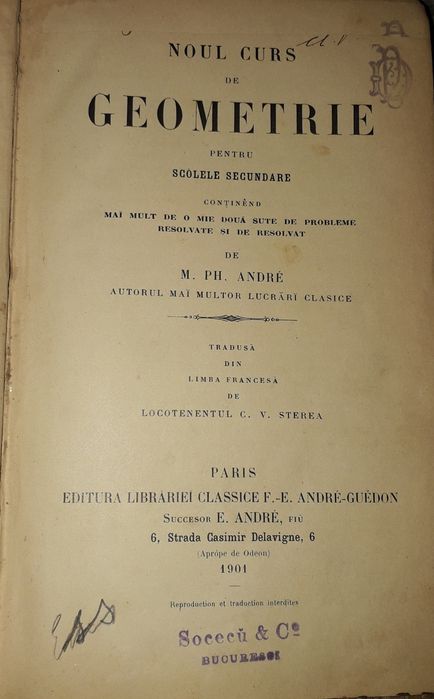 Curs Geometrie din 1901