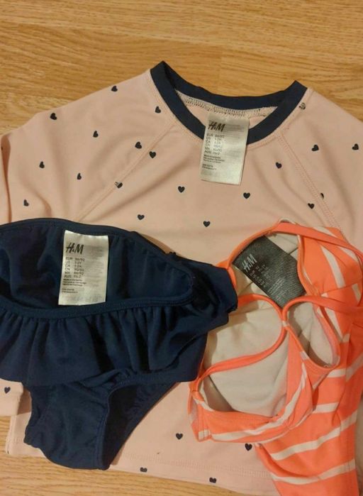 Lot plaja costum baie protectie UV, palarie 1-2 ani marime 86-92.