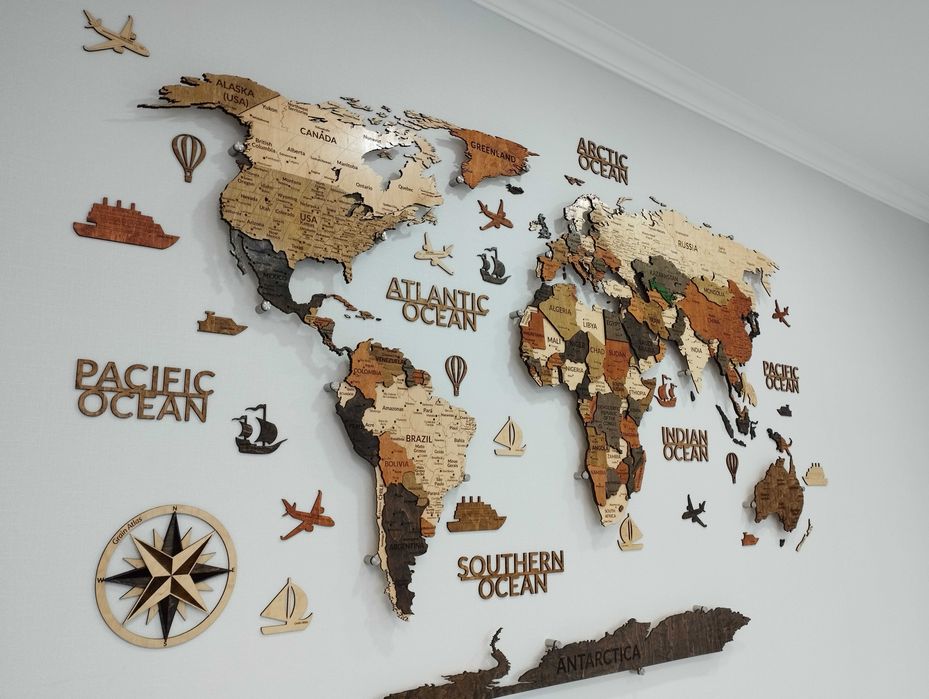 3d karta, 3d karta mira, 3д карта мира, 3D Yog‘och Dunyo Xaritalari