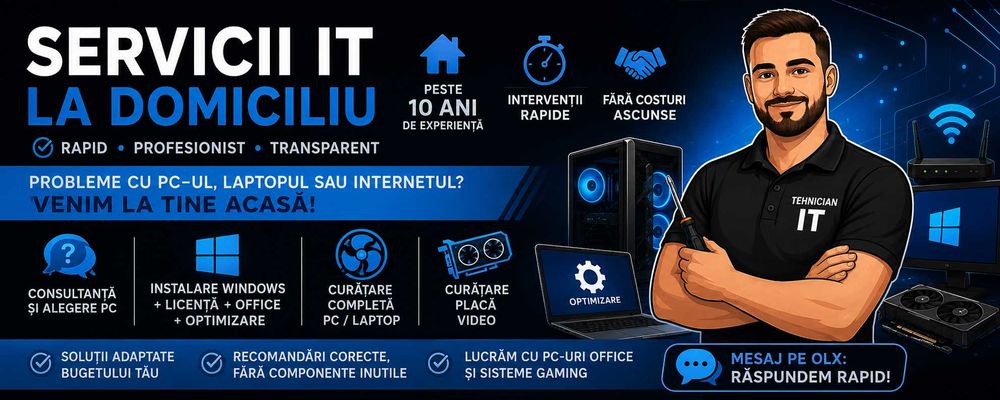 Servicii IT la Domiciliul Windows/Office/Optimizare/Licenta