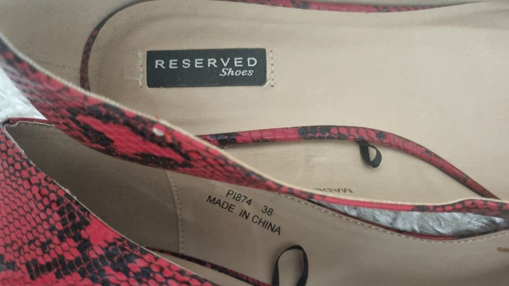Balerini Reserved 38 rosu/negru animal print