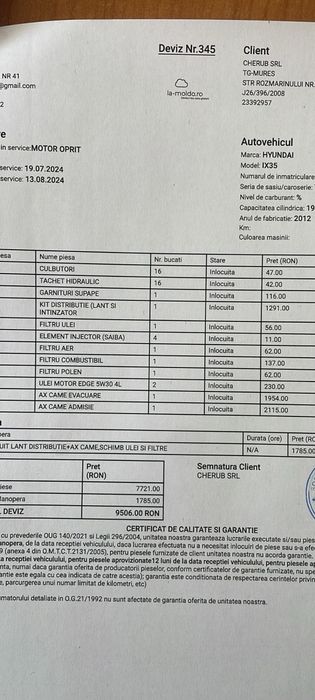 Hyundai ix35 , 184 CP vand sau schimb