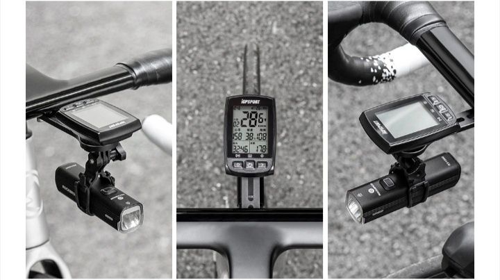 Suport cilcocomputer ghidon cursiera integrat aero aliaj aluminiu BENGUO GPS Garmin Edge Bryton Cateye Go pro lanterna