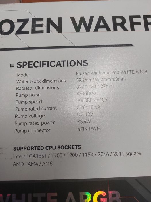 Cooler cpu water cu display mare Thermalright Frozen Warframe 360 alb