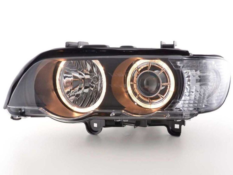 Фарове БМВ Х5 Е53 Ксенон ЛЕД angle Тунинг 00-03г. BMW X5 E53 Led Черни