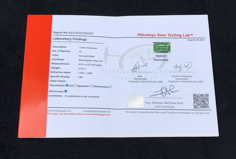 Турмалин зелен с документи