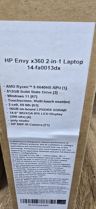 Продается Ноутбук HP Envy x360 2-in-1 (14-fa0013dx)