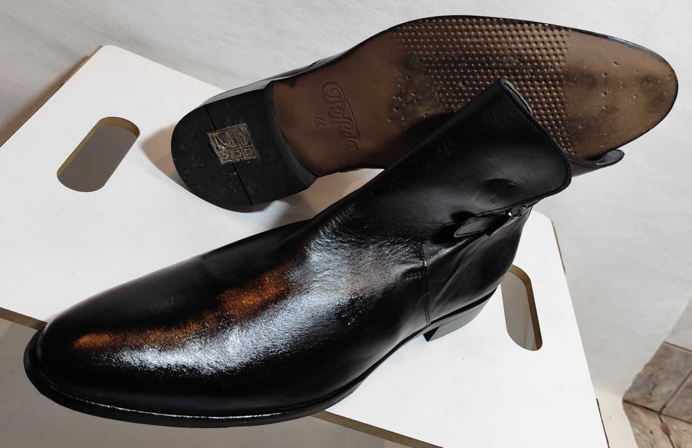 Ghete chelsea 43.5 44 jodhpur Buffalo piele naturala moale negru