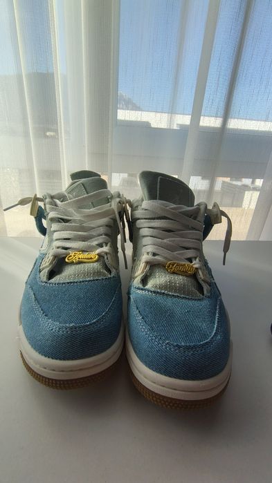 Jordan 4 denim worm blue