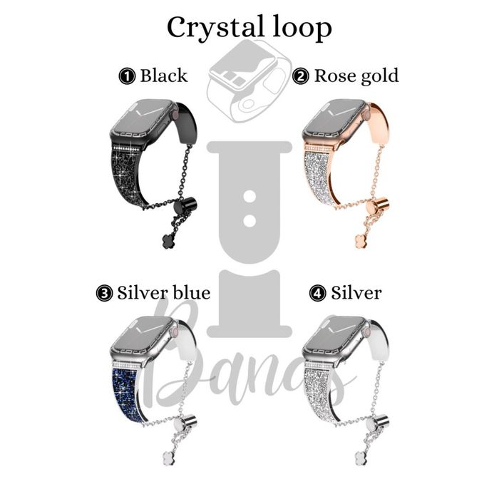 Stainless steel каишки с кристали за Apple Watch ULTRA/SE/11/10/9/8/7