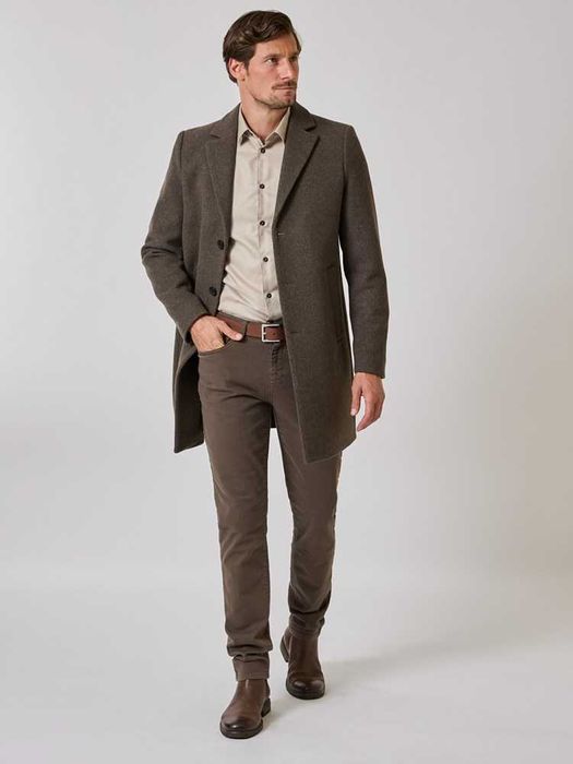 Palton slim de lux 50 L DIGEL lana si casmir gri medium