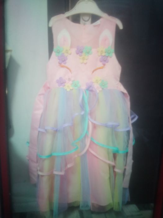 Детска официална дълга рокля 4-5г.